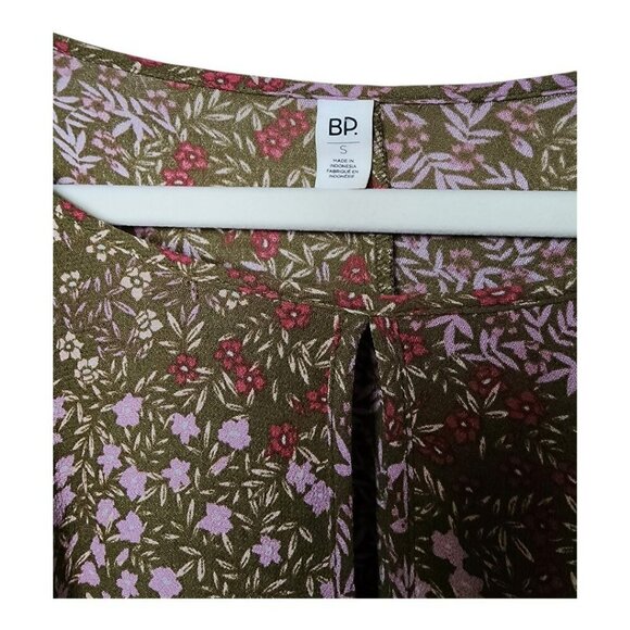 BP Floral Boho Blouse Small Cold Shoulder Bell Sleeve Cottagecore Whimsy Top - Picture 4 of 7